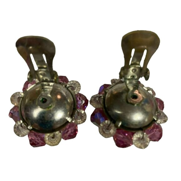 MCM Beaded Necklace and Clip on Earring Set - Pink AB and Faux Pearl Beads - Picture 8 of 8